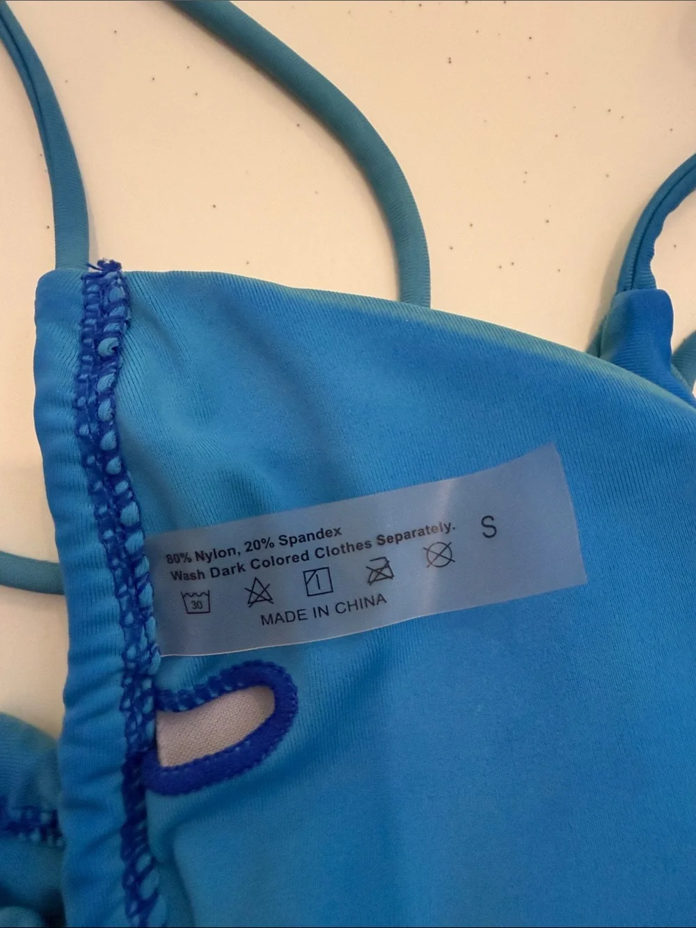 Frankie's Bikinis Teal and Blue Tie-Side Triangle Bikini